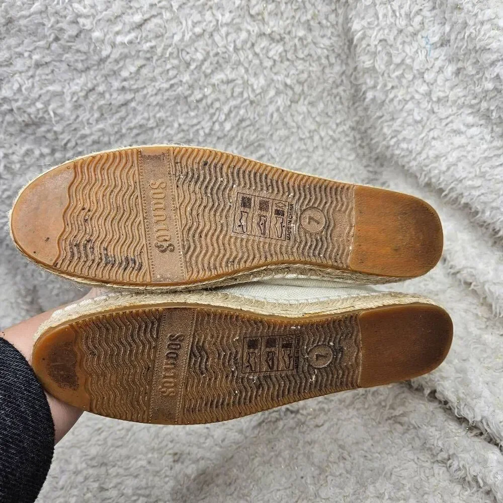 Soludos Embroidered‎ Zebra Smoking Slippers Espadrilles sz 7